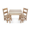 Melissa & Doug Wooden Table and 2 Chairs Set - Light Finish Furniture for Playroom