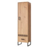 "Melle 2" wardrobe, 1 decorative strip -MDF slats -Artisan oak/Black matt, 1 decorative strip -Black matt, Artisan oak/Black matt color