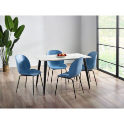 Milano Rectangular Dining Table And 4 X Fia Blue Dining Chairs Set