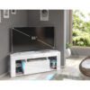 Milano05 White Corner TV Stand for TVs up to 55in with Blue LED Lights