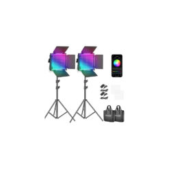 NEEWER 2 Pack 660 PRO RGB LED Video Light Stand Kit