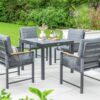 Norfolk Leisure Bellmount 4 Seater Aluminium Patio Set- Grey