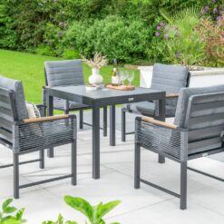 Norfolk Leisure Bellmount 4 Seater Aluminium Patio Set- Grey