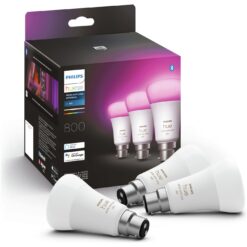 Philips Hue B22 Colour Smart LED Wi-Fi Bulb - 3 Pack