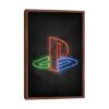 Playstation Logo Neon - Graphic Art Print on Canvas