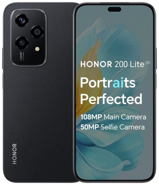 SIM Free HONOR 200 Lite 5G 256GB AI Mobile Phone - Black