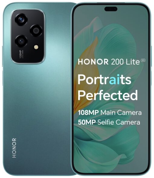 SIM Free HONOR 200 Lite 5G 256GB AI Mobile Phone - Cyan Lake