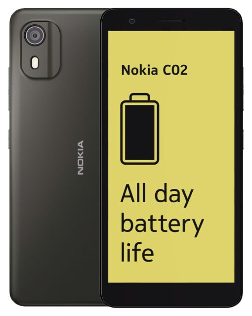 SIM Free Nokia C02 32GB Mobile Phone - Charcoal