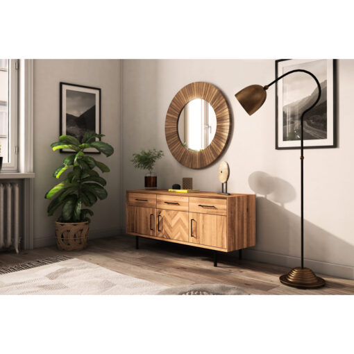 Willin 144Cm Wide 3 Drawer Solid Wood Sideboard