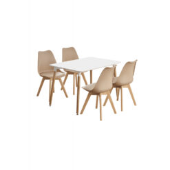 Zane Dining Set| Dining Table Set | a Kitchen Table & 4 Leather Upholstered Side Chairs