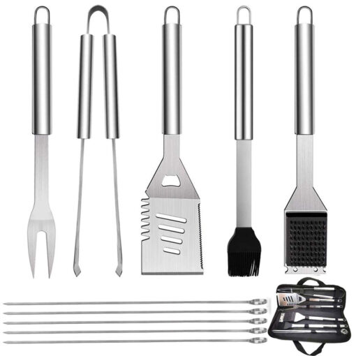 10-Piece Grill Tool Set, Stainless Steel, With Carrying Case