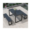 3pcs Garden Table & Bench Outdoor Patio Dining Furniture Set