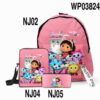 3pcs/set Gabby Dollhouse Cartoon School Bags Backpacks Schoolbag Handbag Pencil Box Kids Laptop Backpacks Figure Toys