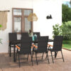 Alaney Rectangular 7 - Piece 6 - Person 185Cm L Outdoor Table Set