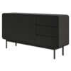 Alphonce 154 cm Chest of Drawers with Three Drawers in Black