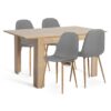 Argos Home Miami 4 - 6 Seater Table & 4 Beni Grey Chairs