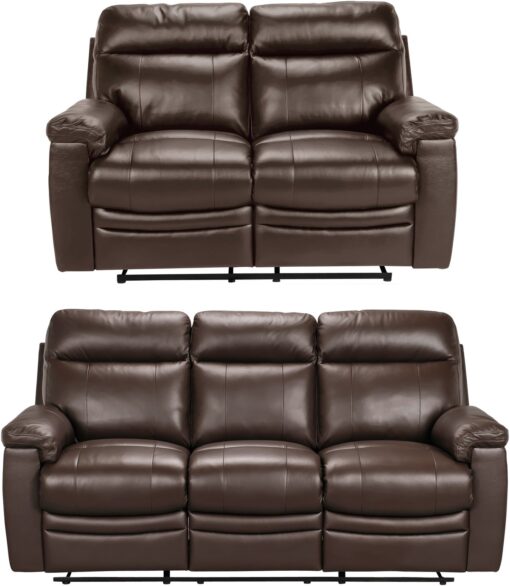 Argos Home Paolo 2 & 3 Seater Manual Recliner Sofas - Brown