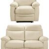 Argos Home Paolo Chair & 2 Seater Manual Recline Sofa -Ivory