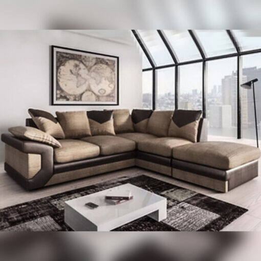(Beige Brown, Left Corner Sofa) Classic Dino 3+2 and Corner Luxuries Sofa