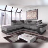(Black Grey, Left Corner Sofa) Classic Dino 3+2 and Corner Luxuries Sofa
