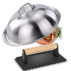 Flat Top Frying Pan Accessory Kit, 12" With 7" Hamburger Press