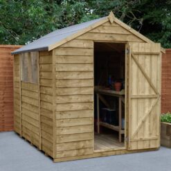 Forest Wooden Pressure Treated 8 x 6ft Overlap Apex Shed