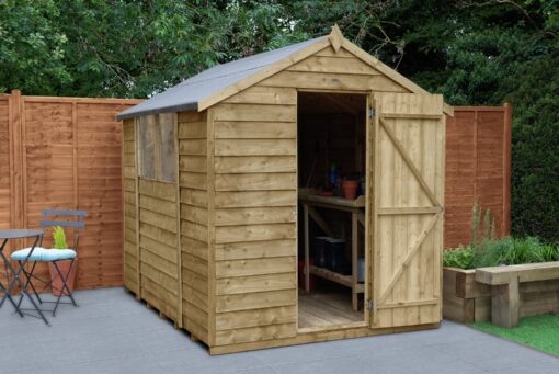 Forest Wooden Pressure Treated 8 x 6ft Overlap Apex Shed