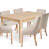 Habitat Barnwell Dining Table & 6 Alec Oatmeal Chairs