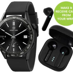 Harry Lime Black Calling Smart Watch and Wireless Earbud Set