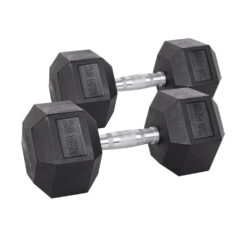 Hex Dumbbells 2 x 22.5kg - Quality Anti-slip Grip for Home and Gym