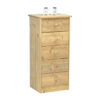 Jaliyiah 5 Drawer 42Cm W Solid Wood Tallboy