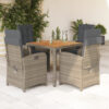 Latitude Run 5 Piece Garden Dining Set With Cushions Poly Rattan