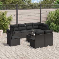 Lily Manor 9 Piece Garden Sofa Set With Cushions Poly Rattan