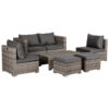 Outsunny 8pc Outdoor Patio Furniture Set Weather Wicker Rattan Sofa Chair Grey