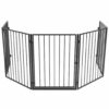 Pet Fireplace Fence Steel Black