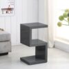 S Shape Side Lamp Bedside End Table Full Grey High Gloss