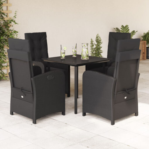 Vidaxl 5 Piece Garden Dining Set With Cushions Poly Rattan