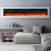 (White 60inch) Living And Home LED Electric Wall Fireplace | 9 Flame Colours with Freestanding Leg