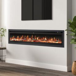 (100 Inch) Electric Fireplace with Remote 12 Flame Colors