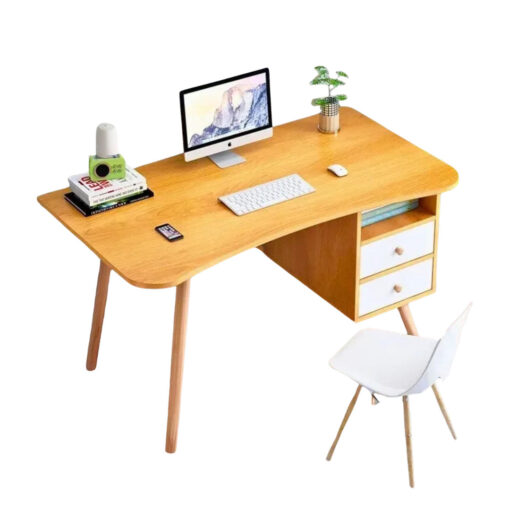 100Cm W Rectangular Computer Desk With Drawers And Shelf