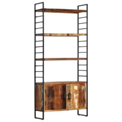 4-Tier Bookcase 80X30x180 Cm Solid Reclaimed Wood - Rustic Furniture Shelf Display