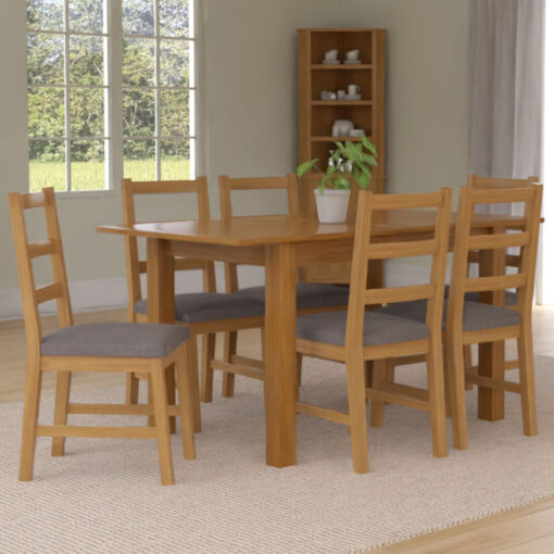 6 - Person Solid Oak Dining Set