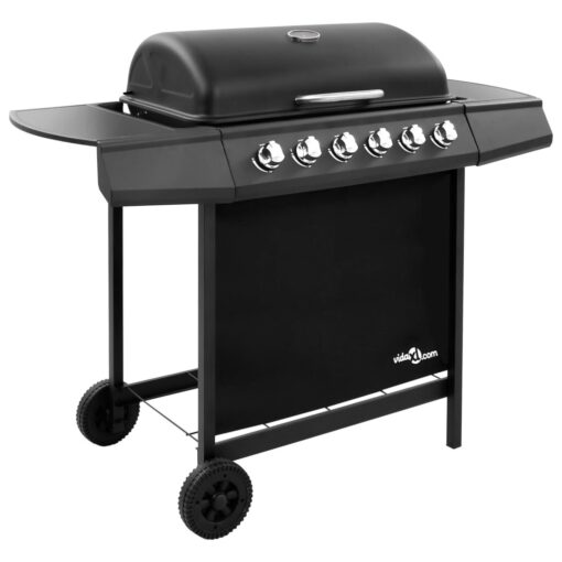 63.5cm 6-Burner Natural Gas Barbecue Grill with Side Shelf