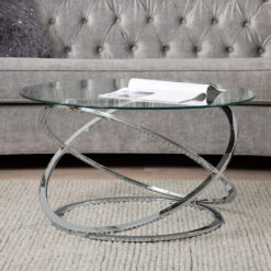 Adal Round Coffee Table for Living Room Furniture, 80cm Metal Centre Table