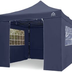 All Seasons 3m x 3m Pop Up Garden Gazebo & Side Panels -Navy