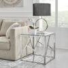 Alma Luxury Frame Glass Side Sofa Table - Modern Glam Design