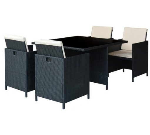 Argos Home 4 Seater Ratan Effect Patio Set - Black