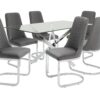 Argos Home Blake Glass Dining Table & 6 Grey Chairs