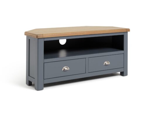 Argos Home Kent 2 Drawer Corner TV Unit - Grey & Oak