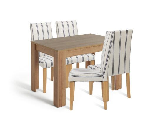 Argos Home Miami Dining Table & 4 Stripe Chairs